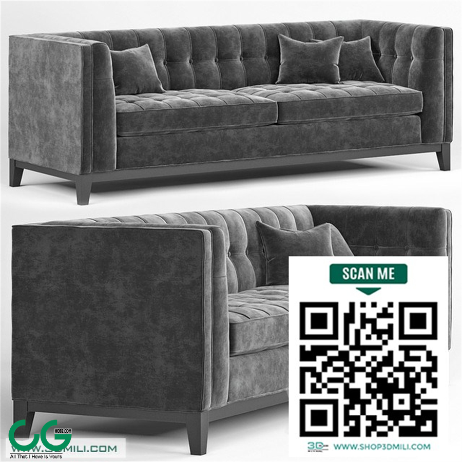 Eichholtz Aldgate Modern Classic Black Velvet Modular Sofa